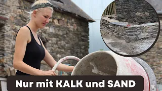 Natursteinmauer mit Kalksandmörtel selber mauern #087