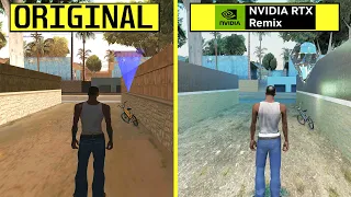 GTA San Andreas WIP RTX Remix vs Original - RTX 4080 4K 60 FPS Graphics Comparison