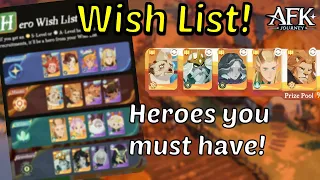 Don't lose progress due to a bad Wish List!! - AFK Journey