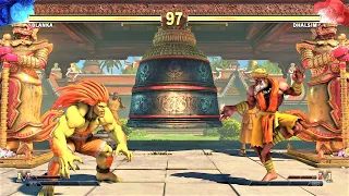 Blanka vs Dhalsim (Hardest AI) - Street Fighter V