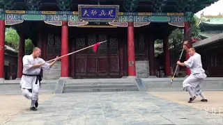 Shaolin Kung Fu -  Traditional 7 star fist with warrior monks weapon sparring。#yanhao #shorts