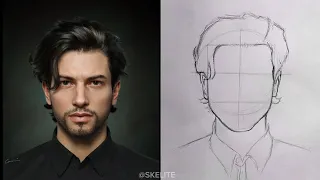 How to draw boy portrait freehand - Loomis Method Practice