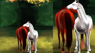 Digital art| Two HORSES| 5 minute! | timelapse | krita