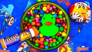 Satisfying Video | Glitter Skittles Candy Mixing with Magic Duck & Squishy Animals Cutting ASMR