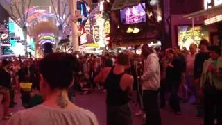 Dancing at Fremont Street Las Vegas!