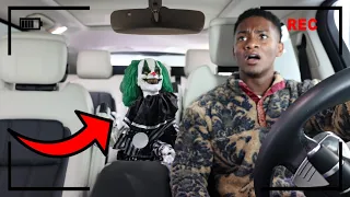 SCARY CLOWN COMES TO LIFE IN CAR! *Scaring My Fiance*