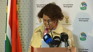 Minister Angie Motshekga briefs the media on the state of readiness for the reopening of schools