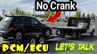 No Crank No Start. Discussion about the computer PCM ECM giving out the signal to crank. PT Cruiser.