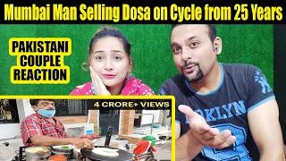 Mumbai Man Selling Dosa on Cycle from 25 Years | Indian Street Food | Pakistani Couple Reaction