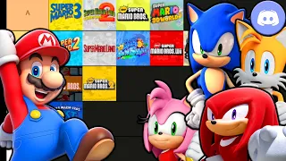 Sonic, Tails, Knuckles, and Amy make a Super Mario Games Tier List (Ft. Mario)