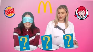 COMPARING THE SAME MEAL BLINDFOLDED-WENDY'S VS. MCDONALDS VS. BURGER KING | WITH MY SISTER