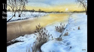 Tutoriel peindre un lever de soleil hivernal aux pastels secs