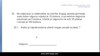 zadatak br. 25. 1)  Državna matura matematika 2016. probna -  Mladen Sraga