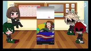 Deku react to izuocha✨ ft uraraka, bakugo and todoroki jealous bakugo and sad todoroki. Look in desc