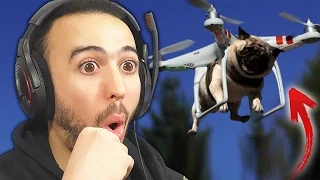 IL FAIT VOLER SON CHIEN AVEC UN DRONE !