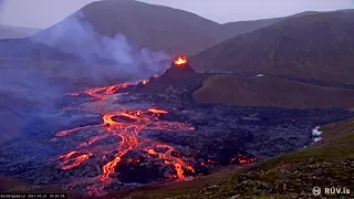 Day 2 - Time Lapse  -  Iceland Volcano Eruption 21.March 2021