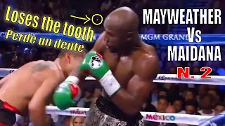 "Loses the tooth - perde un dente" Floyd Mayweather Jr. vs Marcos Maidana N.2 (boxing).