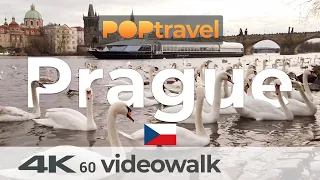 PRAGUE, Czech Republic 🇨🇿 - Winter Walking Tour - 4K 60fps (UHD)