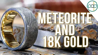 Making A Press Fit Meteorite and Gold Ring