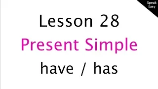 Урок 28, английский язык для начинающих, настоящее время, глагол  have/has