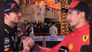 Max Verstappen and Charles Leclerc having a Nice Chat After the Race in Bahrain GP