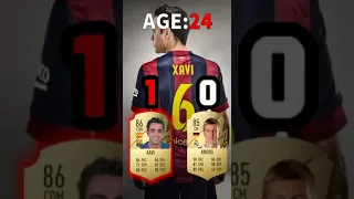 【Xavi vs Kroos🔥】Evolution in same age #fifa #fifa22 #football #shorts