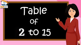 Multiplication Tables For Children 2 to 15 | Table 2 to 15 | Learn multiplication For kids