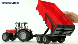 Трактор Massey Ferguson 7480 c прицепом, 1:16 Bruder 02045