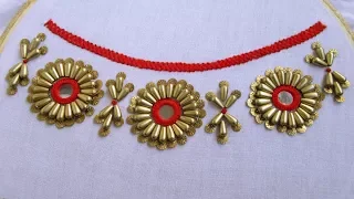 Neck Design/Dress Design by Mirror Work with Bead | Hand Embroidery Designs #35