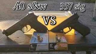 .40 s&w VS 357 sig *full size* in ballistics gel