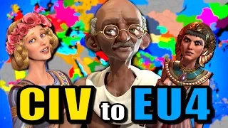 All CIV Nations Battle in an EU4 World (Civilization to Europa Universalis)