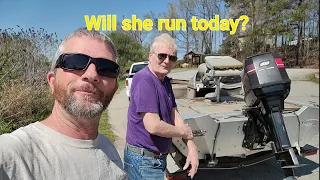 Free Bass Boat 2nd run,will she leave us stranded again? Bass Tracker restore #trending #viral #good