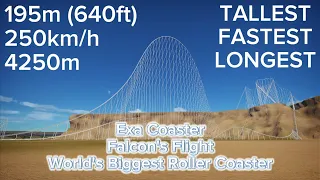 The World's FASTEST, TALLEST, LONGEST Roller Coaster : Falcon's Flight (Planet Coaster)