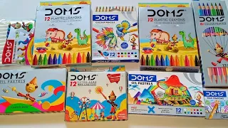 DOMS different types of Oil Pastels, Wax Crayons, Colour Pencils, Plastic Crayons, Colour pencil |