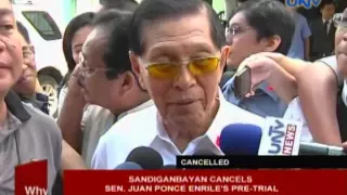 Sandiganbayan cancels Sen. Juan Ponce Enrile's pre-trial