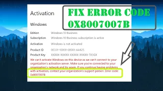 How To fix Windows 10 Activation Error 0x8007007B