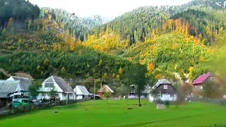 BEAUTIFUL COUNTRY - UKRAINE! Transcarpathia from the bus window. Villages and mountains, beauty!