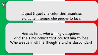 Italian reading of the "Divine Comedy" by the poet Dante Alighieri with English translation text