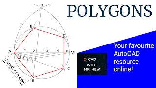 How to draw polygon given diagonal or a circle Technical Drawing