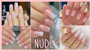 DISEÑOS DE UÑAS ACRÍLICAS CORTAS EN COLOR NUDE | UÑAS ACRÍLICAS PRIMAVERA VERANO