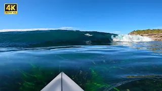 SURFING A GLASSY REEF BREAK! (4K POV)