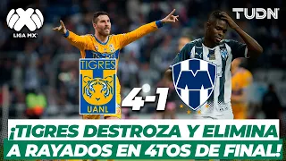 ¡Humillante! Goleada de Tigres a Monterrey | Tigres 4-1 Rayados | 4tos CL-2017 | TUDN