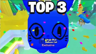 TOP 3 YouTubers HATCHED *HUGE BLUE BALLOON CAT* On CAMERA! 🎉 - Pet Simulator X