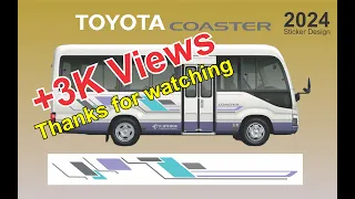Toyota Coaster 2024 Sticker Design. Free Vector