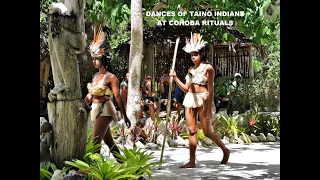 DANCE OF TAINO INDIANS ON COHOBA RITUALS AT PUNTA CANA, DOMINICAN REPUBLIC