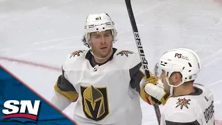 Golden Knights' Jack Eichel Fakes Shot To Set Up Jonathan Marchessault For Powerplay Goal