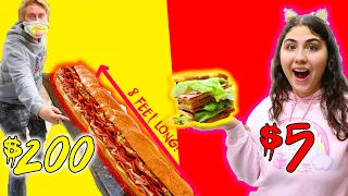 $1 VS $1000 BIGGEST SANDWICH WINS CHALLENGE!