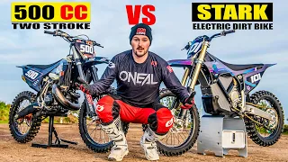 Stark Varg Electric Dirt Bike vs 500cc 2 Stroke | Hot Lap Shootout!