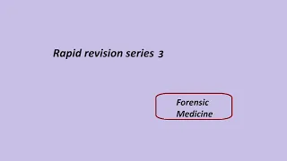 Forensic Medicine - Rapid Revision series 3