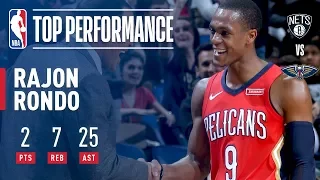 Rajon Rondo Dishes a CAREER-HIGH 25 Assists vs. Nets | December 27, 2017